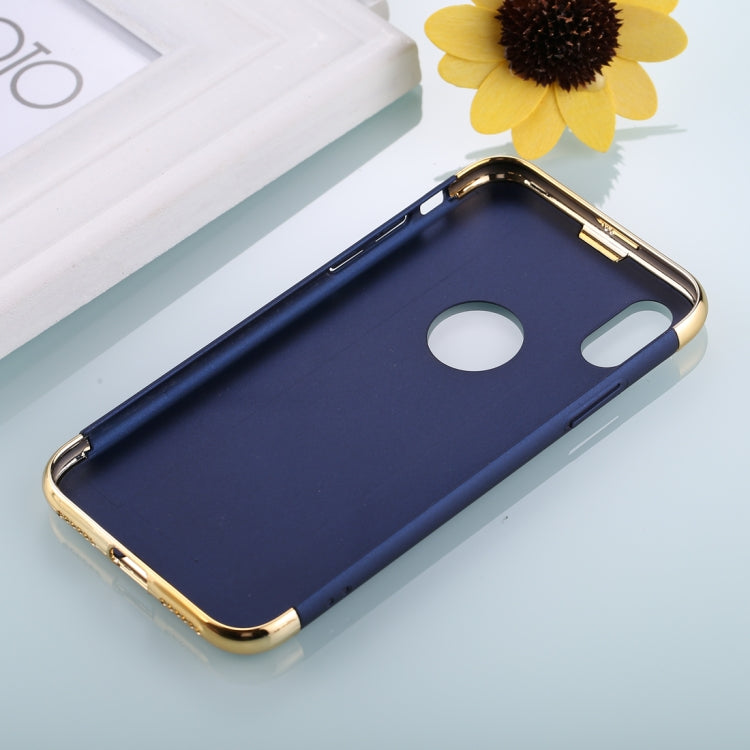 For iPhone X / XS Three Stage Splicing Electroplating Side Protective Back Cover Case