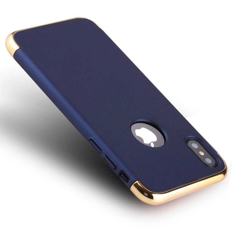 For iPhone X / XS Three Stage Splicing Electroplating Side Protective Back Cover Case