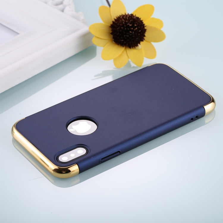For iPhone X / XS Three Stage Splicing Electroplating Side Protective Back Cover Case