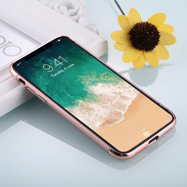For iPhone X / XS Three Stage Splicing Electroplating Side Protective Back Cover Case
