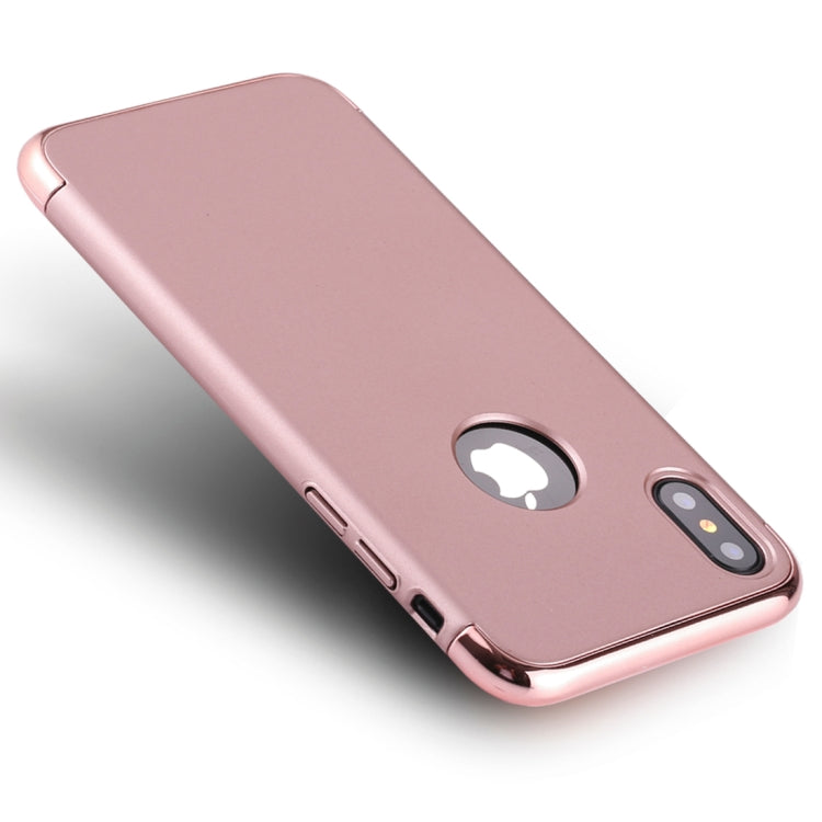 For iPhone X / XS Three Stage Splicing Electroplating Side Protective Back Cover Case