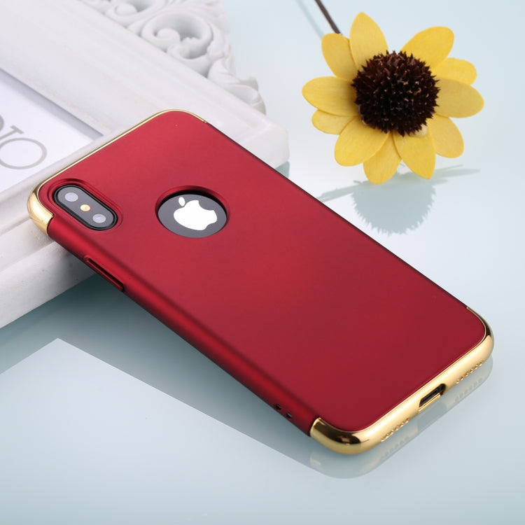 For iPhone X / XS Three Stage Splicing Electroplating Side Protective Back Cover Case