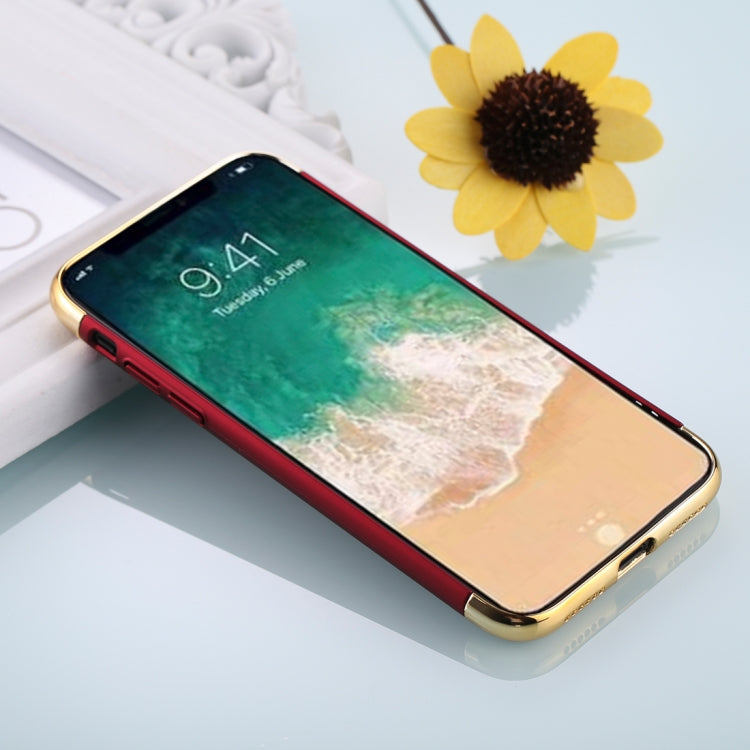 For iPhone X / XS Three Stage Splicing Electroplating Side Protective Back Cover Case