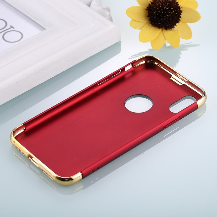 For iPhone X / XS Three Stage Splicing Electroplating Side Protective Back Cover Case