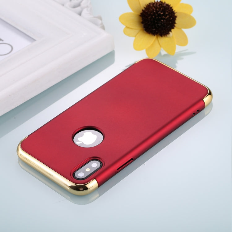 For iPhone X / XS Three Stage Splicing Electroplating Side Protective Back Cover Case
