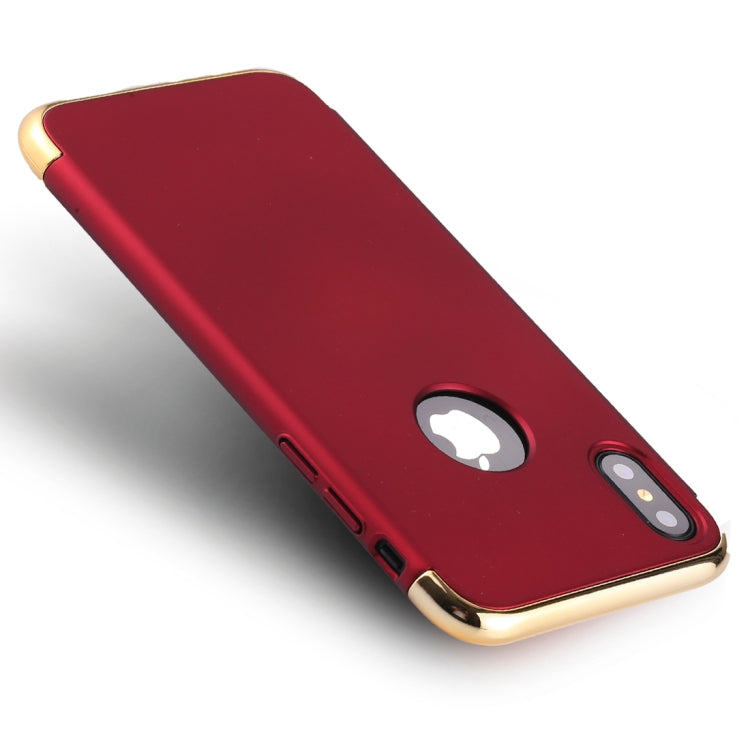 For iPhone X / XS Three Stage Splicing Electroplating Side Protective Back Cover Case