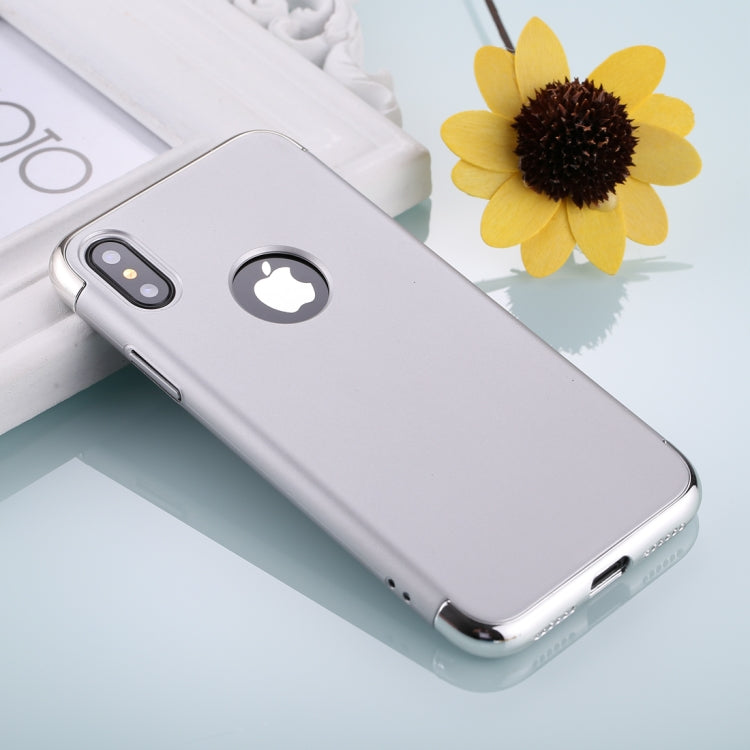 For iPhone X / XS Three Stage Splicing Electroplating Side Protective Back Cover Case