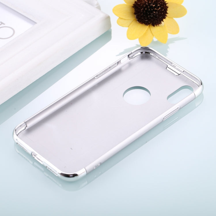 For iPhone X / XS Three Stage Splicing Electroplating Side Protective Back Cover Case