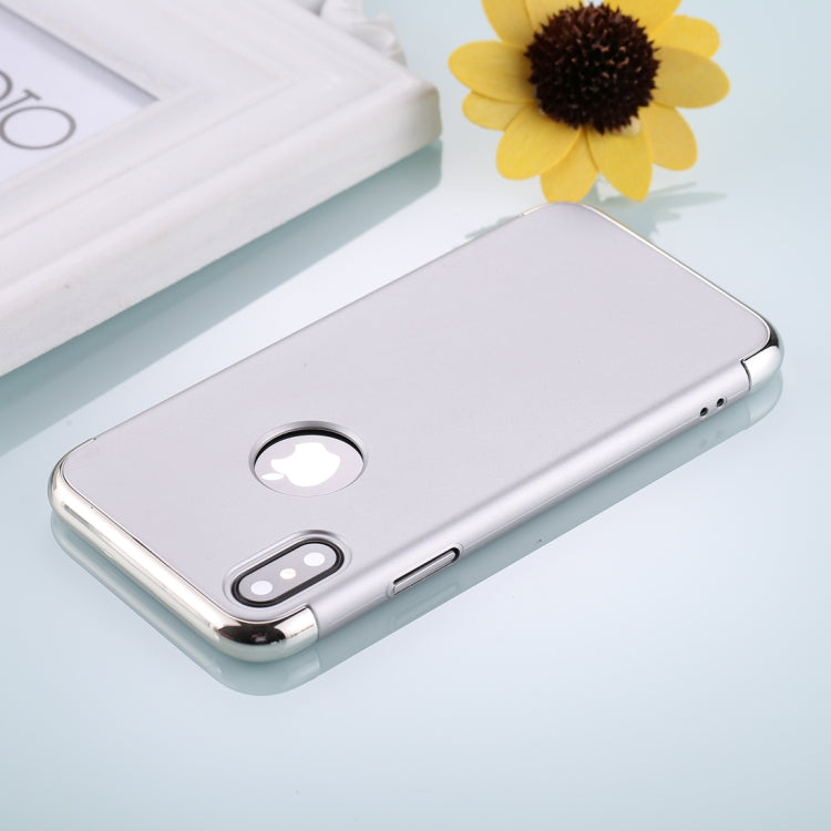 For iPhone X / XS Three Stage Splicing Electroplating Side Protective Back Cover Case
