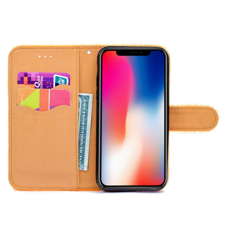 For iPhone X / XS Butterfly Knot Diamond Encrusted Horizontal Flip Plush Protective Back Cover with Holder & Card Slots & Wallet & Lanyard