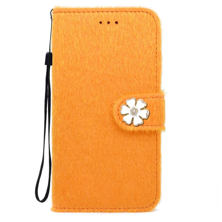 For iPhone X / XS Flowers Diamond Encrusted Horizontal Flip Plush Protective Back Cover with Holder & Card Slots & Wallet & Lanyard