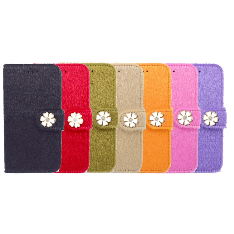 For iPhone X / XS Flowers Diamond Encrusted Horizontal Flip Plush Protective Back Cover with Holder & Card Slots & Wallet & Lanyard