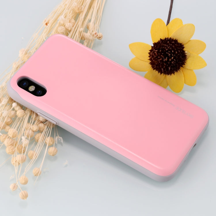 For iPhone X / XS GOOSPERY TPU + PC Sky Slide Bumper Protective Back Case with Card Slots