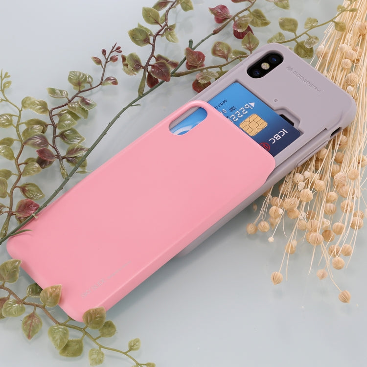 For iPhone X / XS GOOSPERY TPU + PC Sky Slide Bumper Protective Back Case with Card Slots