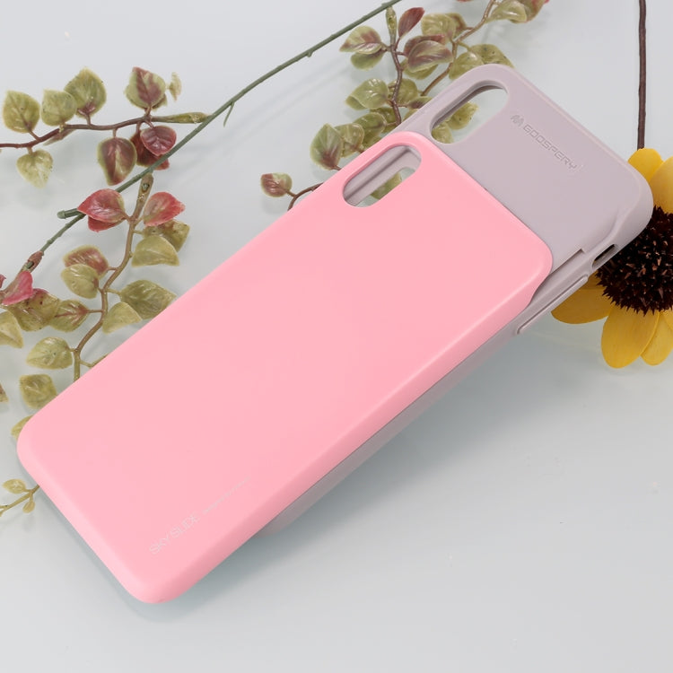For iPhone X / XS GOOSPERY TPU + PC Sky Slide Bumper Protective Back Case with Card Slots