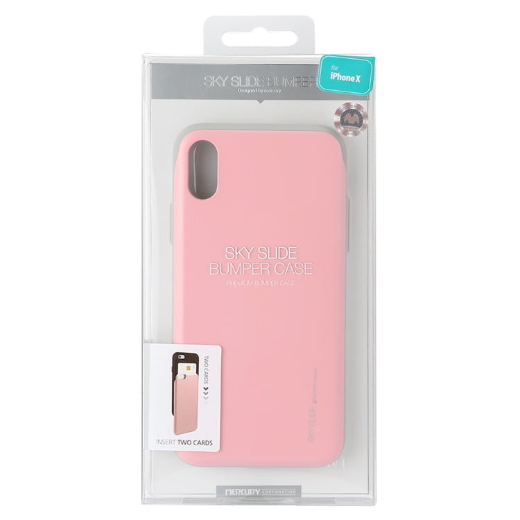For iPhone X / XS GOOSPERY TPU + PC Sky Slide Bumper Protective Back Case with Card Slots
