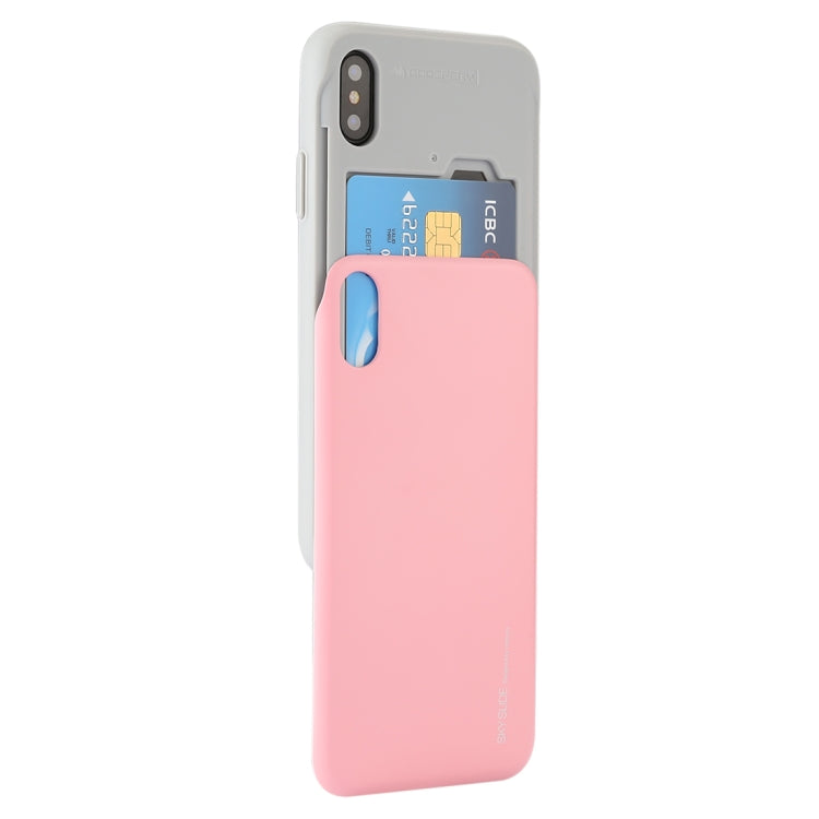 For iPhone X / XS GOOSPERY TPU + PC Sky Slide Bumper Protective Back Case with Card Slots