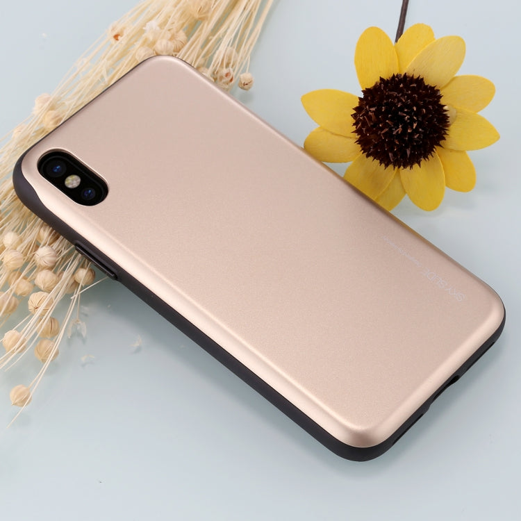 For iPhone X / XS GOOSPERY TPU + PC Sky Slide Bumper Protective Back Case with Card Slots