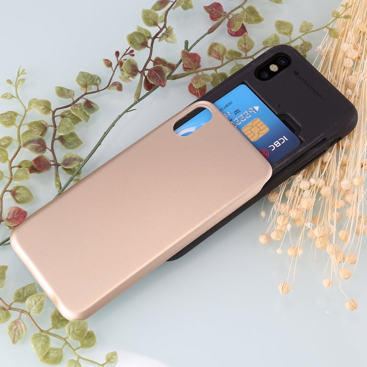 For iPhone X / XS GOOSPERY TPU + PC Sky Slide Bumper Protective Back Case with Card Slots