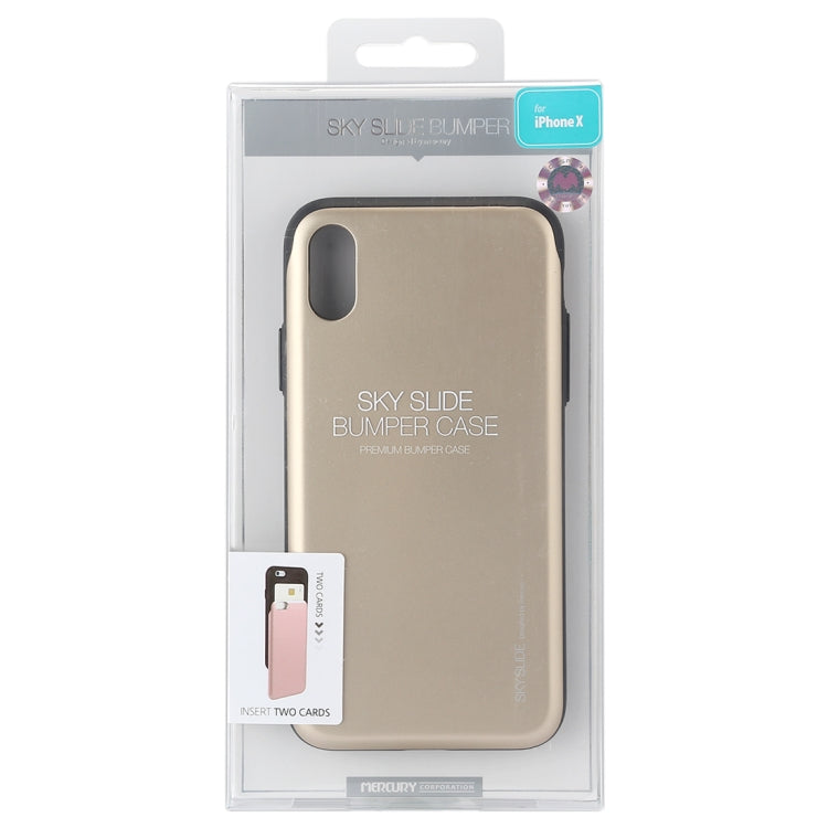 For iPhone X / XS GOOSPERY TPU + PC Sky Slide Bumper Protective Back Case with Card Slots