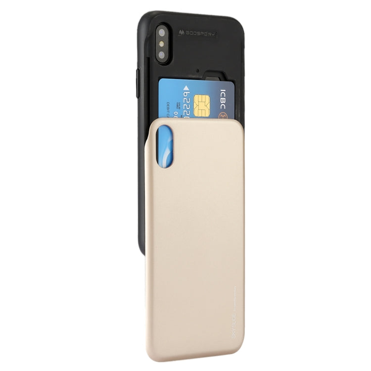 For iPhone X / XS GOOSPERY TPU + PC Sky Slide Bumper Protective Back Case with Card Slots