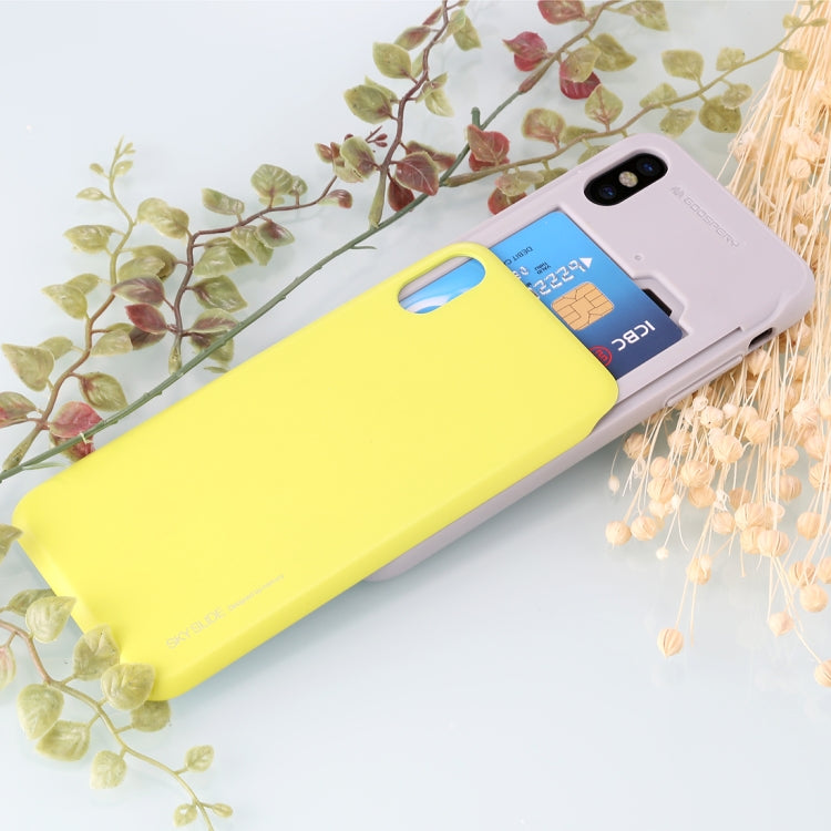 For iPhone X / XS GOOSPERY TPU + PC Sky Slide Bumper Protective Back Case with Card Slots
