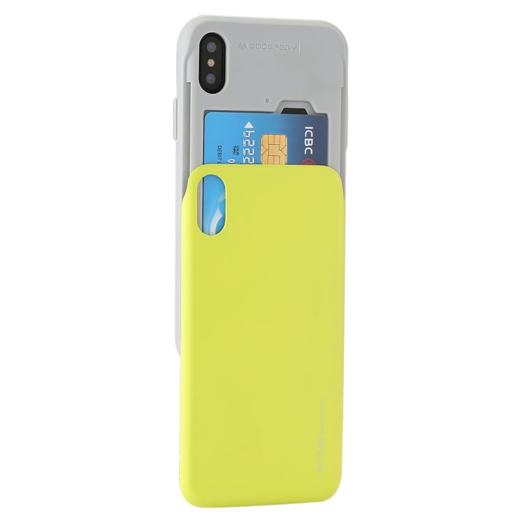 For iPhone X / XS GOOSPERY TPU + PC Sky Slide Bumper Protective Back Case with Card Slots