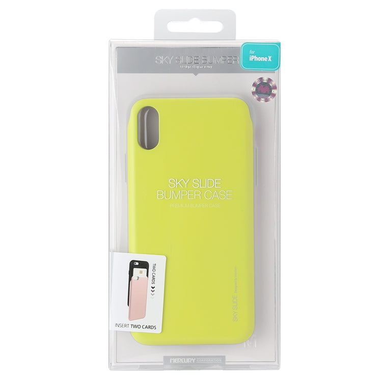 For iPhone X / XS GOOSPERY TPU + PC Sky Slide Bumper Protective Back Case with Card Slots