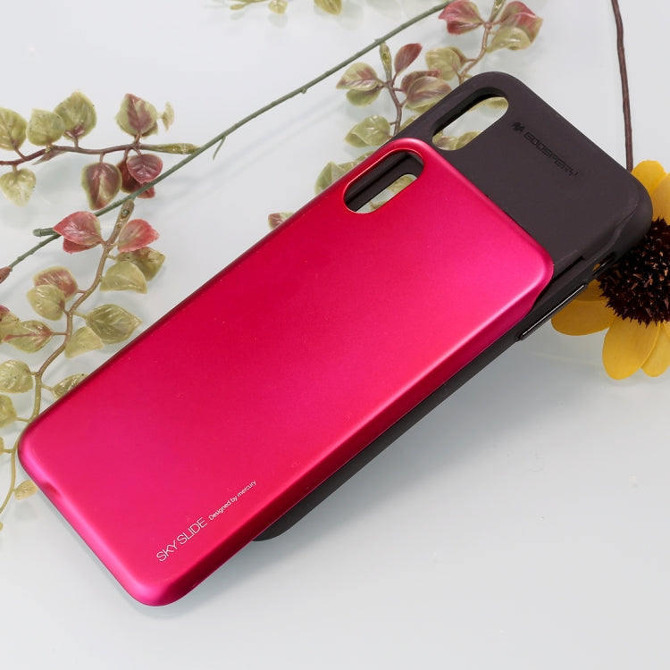 For iPhone X / XS GOOSPERY TPU + PC Sky Slide Bumper Protective Back Case with Card Slots