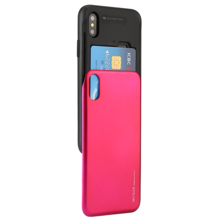 For iPhone X / XS GOOSPERY TPU + PC Sky Slide Bumper Protective Back Case with Card Slots