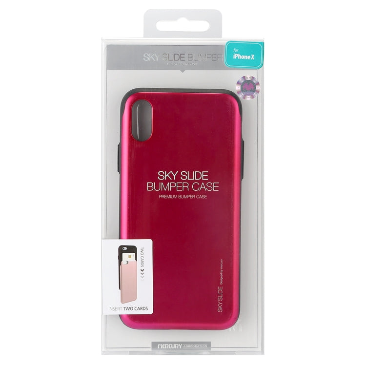 For iPhone X / XS GOOSPERY TPU + PC Sky Slide Bumper Protective Back Case with Card Slots