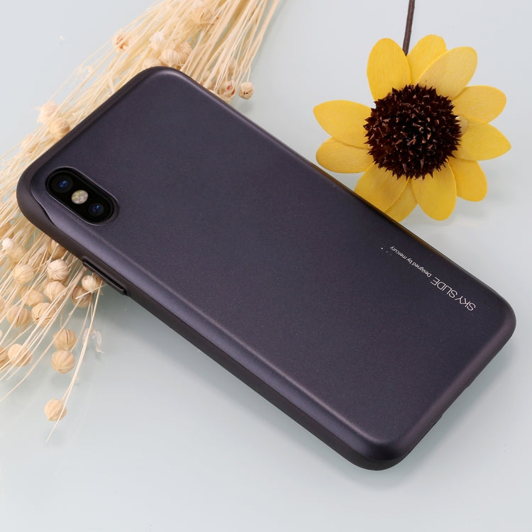 For iPhone X / XS GOOSPERY TPU + PC Sky Slide Bumper Protective Back Case with Card Slots