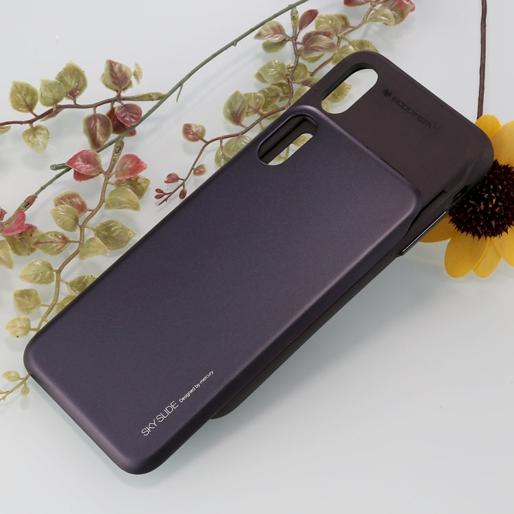 For iPhone X / XS GOOSPERY TPU + PC Sky Slide Bumper Protective Back Case with Card Slots