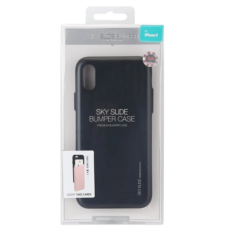 For iPhone X / XS GOOSPERY TPU + PC Sky Slide Bumper Protective Back Case with Card Slots