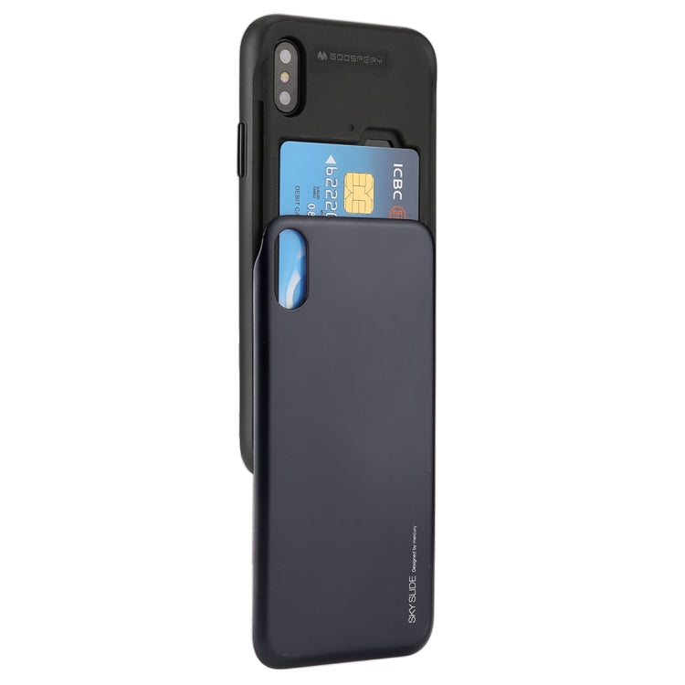 For iPhone X / XS GOOSPERY TPU + PC Sky Slide Bumper Protective Back Case with Card Slots