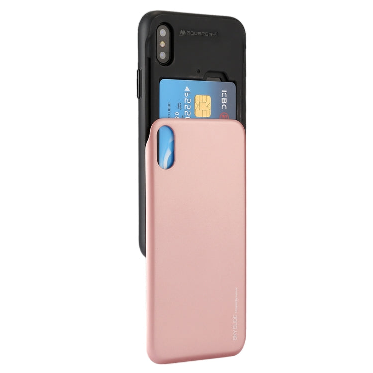 For iPhone X / XS GOOSPERY TPU + PC Sky Slide Bumper Protective Back Case with Card Slots