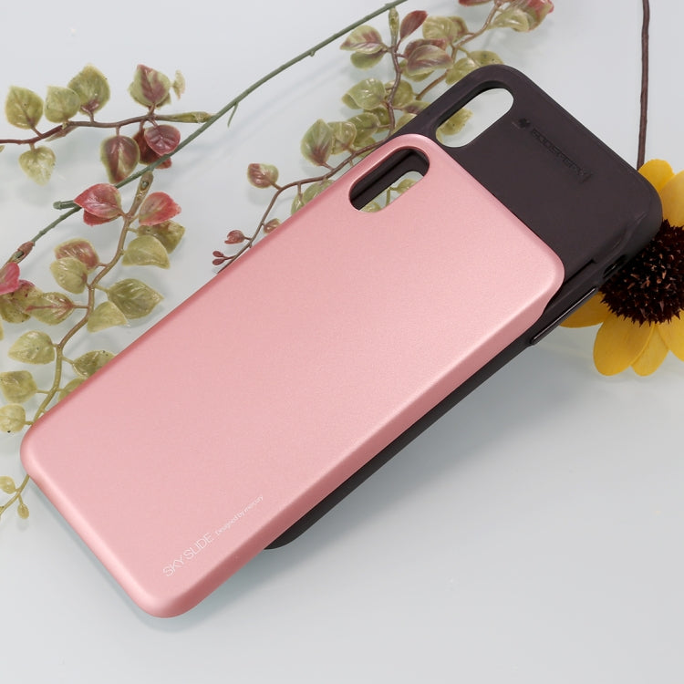 For iPhone X / XS GOOSPERY TPU + PC Sky Slide Bumper Protective Back Case with Card Slots