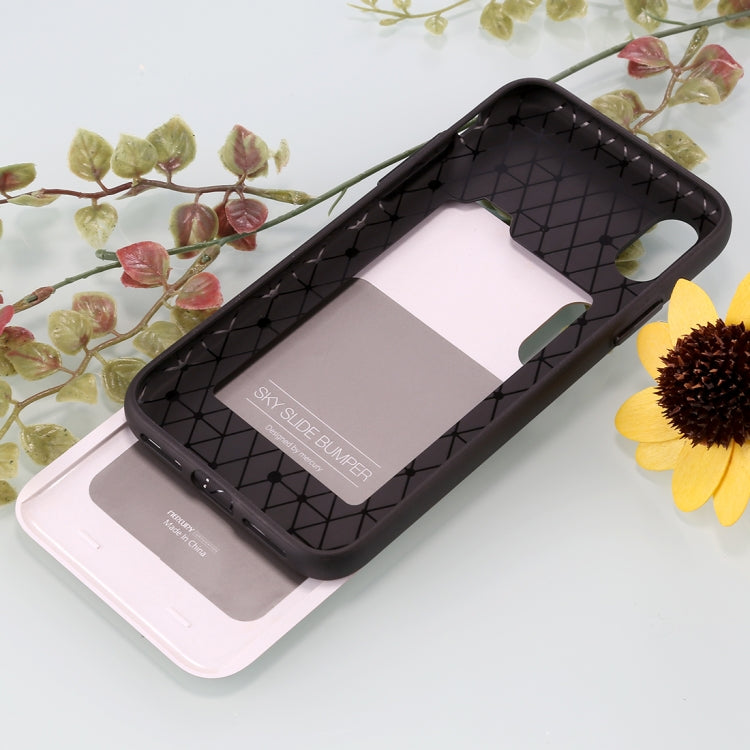 For iPhone X / XS GOOSPERY TPU + PC Sky Slide Bumper Protective Back Case with Card Slots
