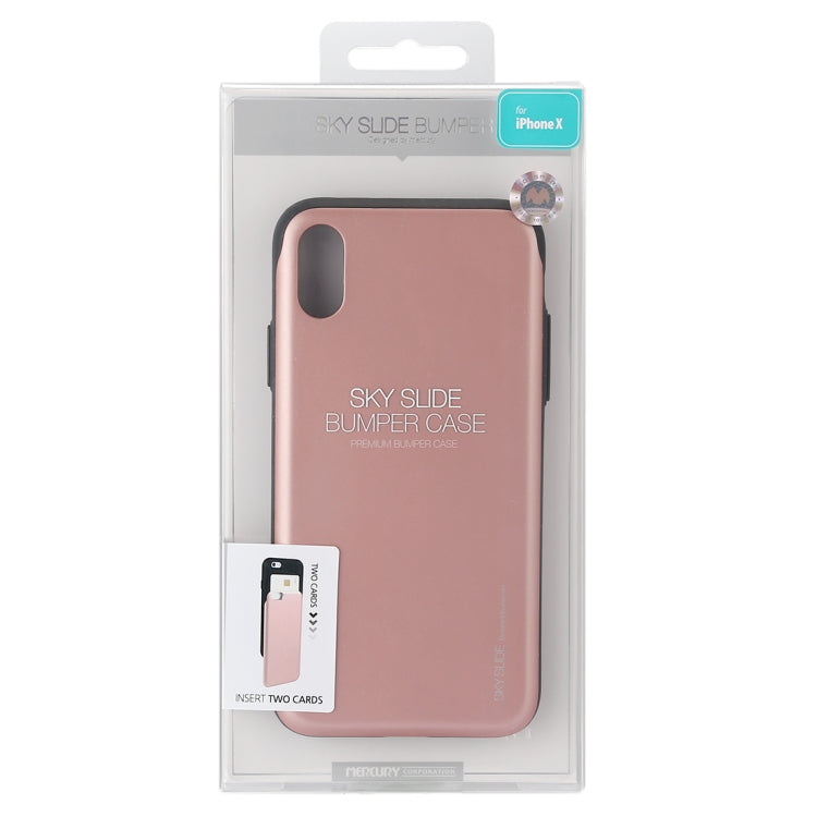 For iPhone X / XS GOOSPERY TPU + PC Sky Slide Bumper Protective Back Case with Card Slots