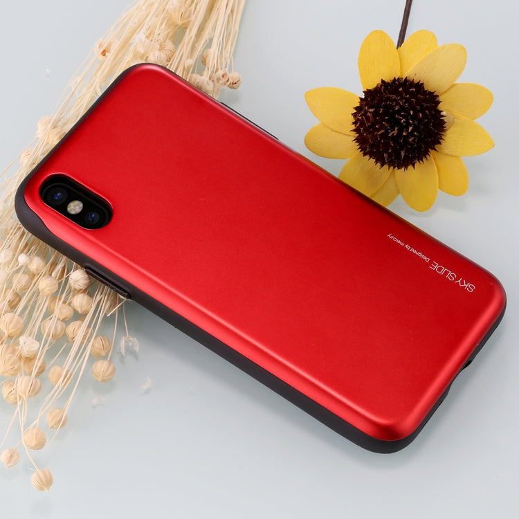 For iPhone X / XS GOOSPERY TPU + PC Sky Slide Bumper Protective Back Case with Card Slots