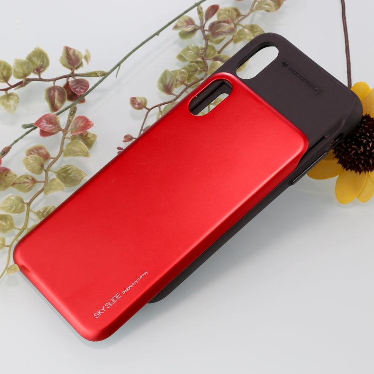 For iPhone X / XS GOOSPERY TPU + PC Sky Slide Bumper Protective Back Case with Card Slots