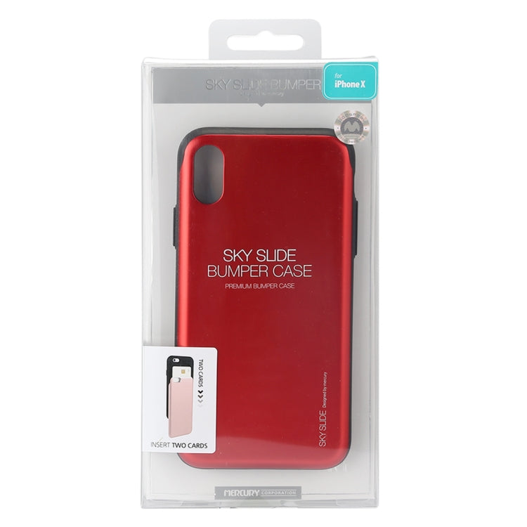 For iPhone X / XS GOOSPERY TPU + PC Sky Slide Bumper Protective Back Case with Card Slots