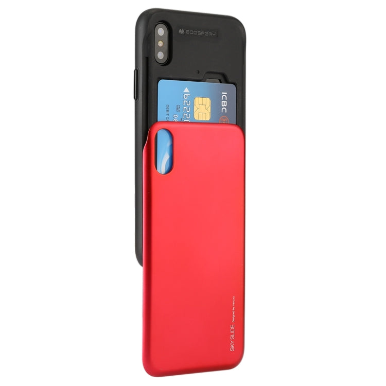 For iPhone X / XS GOOSPERY TPU + PC Sky Slide Bumper Protective Back Case with Card Slots