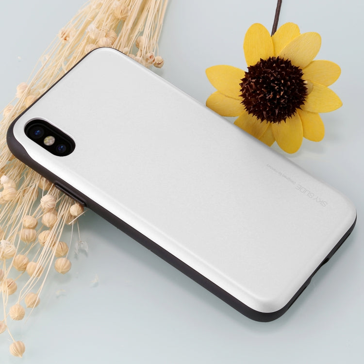 For iPhone X / XS GOOSPERY TPU + PC Sky Slide Bumper Protective Back Case with Card Slots