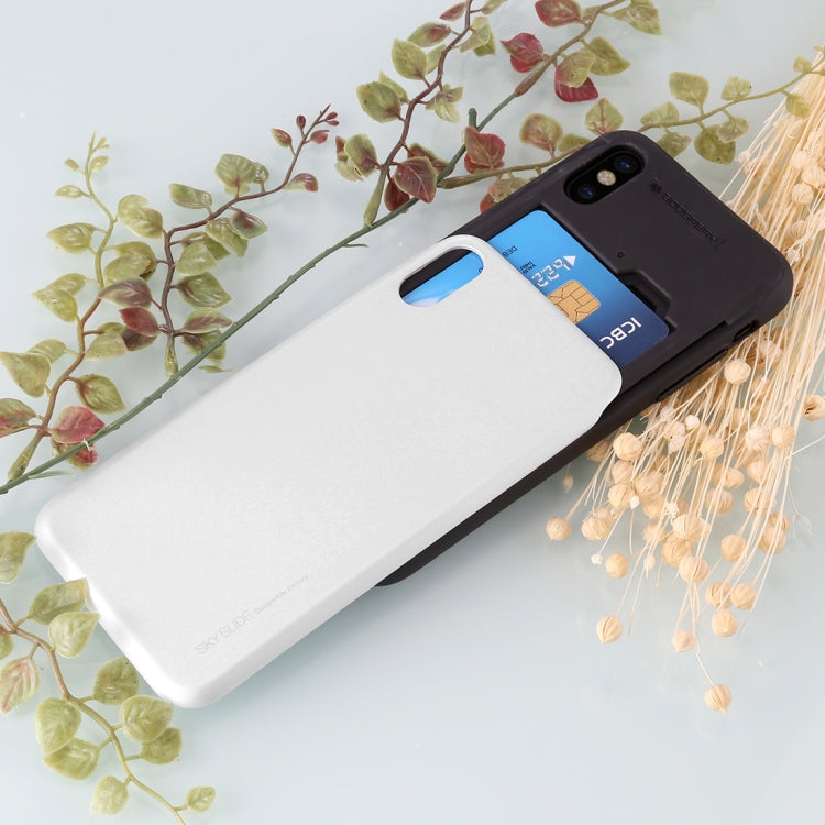 For iPhone X / XS GOOSPERY TPU + PC Sky Slide Bumper Protective Back Case with Card Slots
