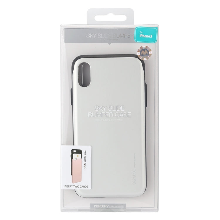 For iPhone X / XS GOOSPERY TPU + PC Sky Slide Bumper Protective Back Case with Card Slots