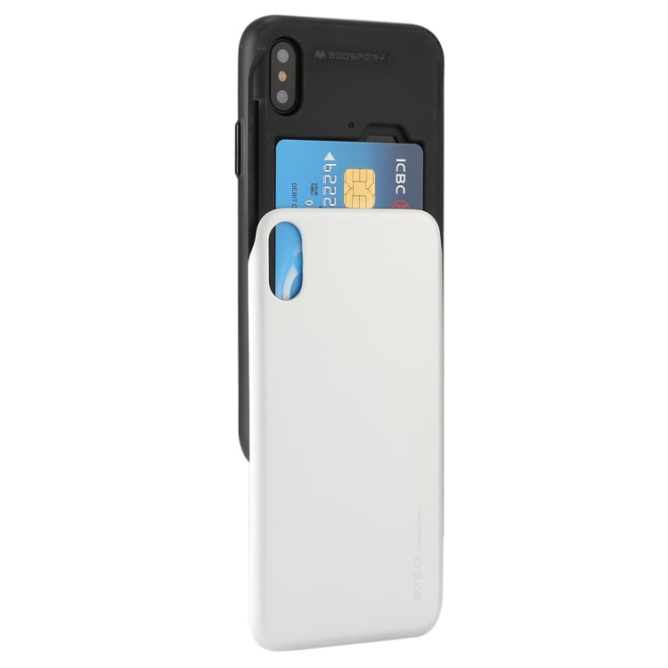 For iPhone X / XS GOOSPERY TPU + PC Sky Slide Bumper Protective Back Case with Card Slots