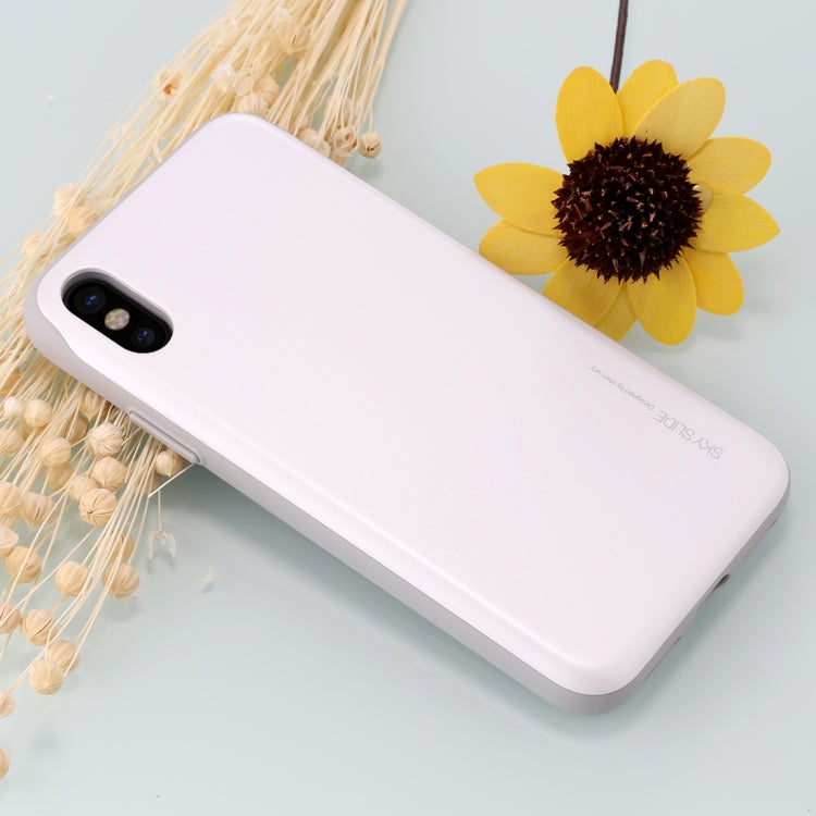 For iPhone X / XS GOOSPERY TPU + PC Sky Slide Bumper Protective Back Case with Card Slots