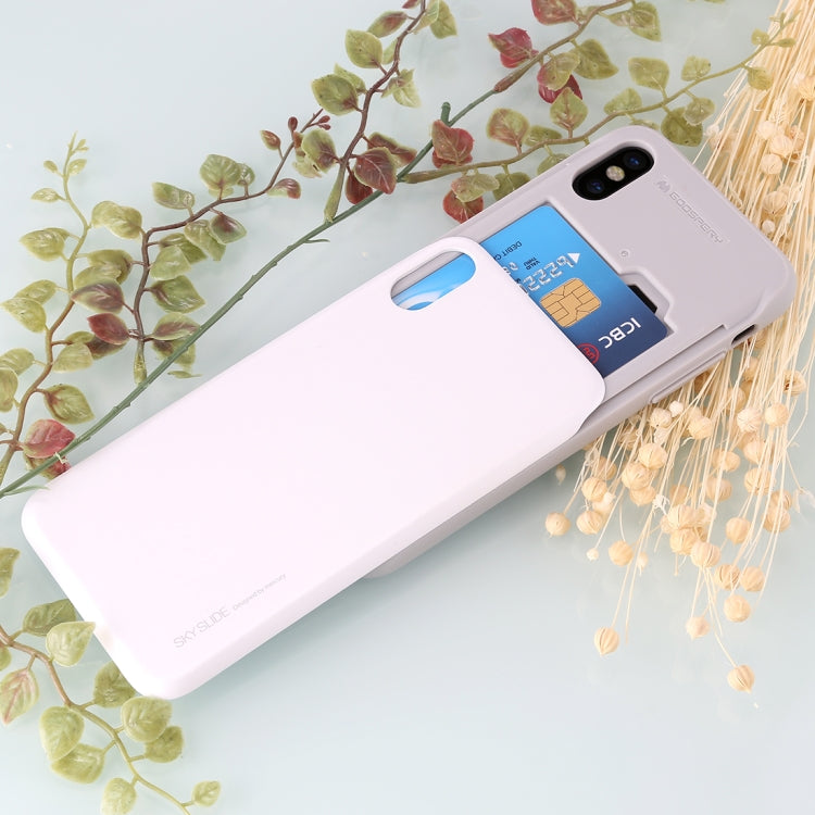 For iPhone X / XS GOOSPERY TPU + PC Sky Slide Bumper Protective Back Case with Card Slots