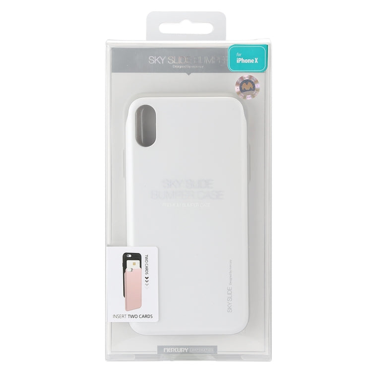For iPhone X / XS GOOSPERY TPU + PC Sky Slide Bumper Protective Back Case with Card Slots
